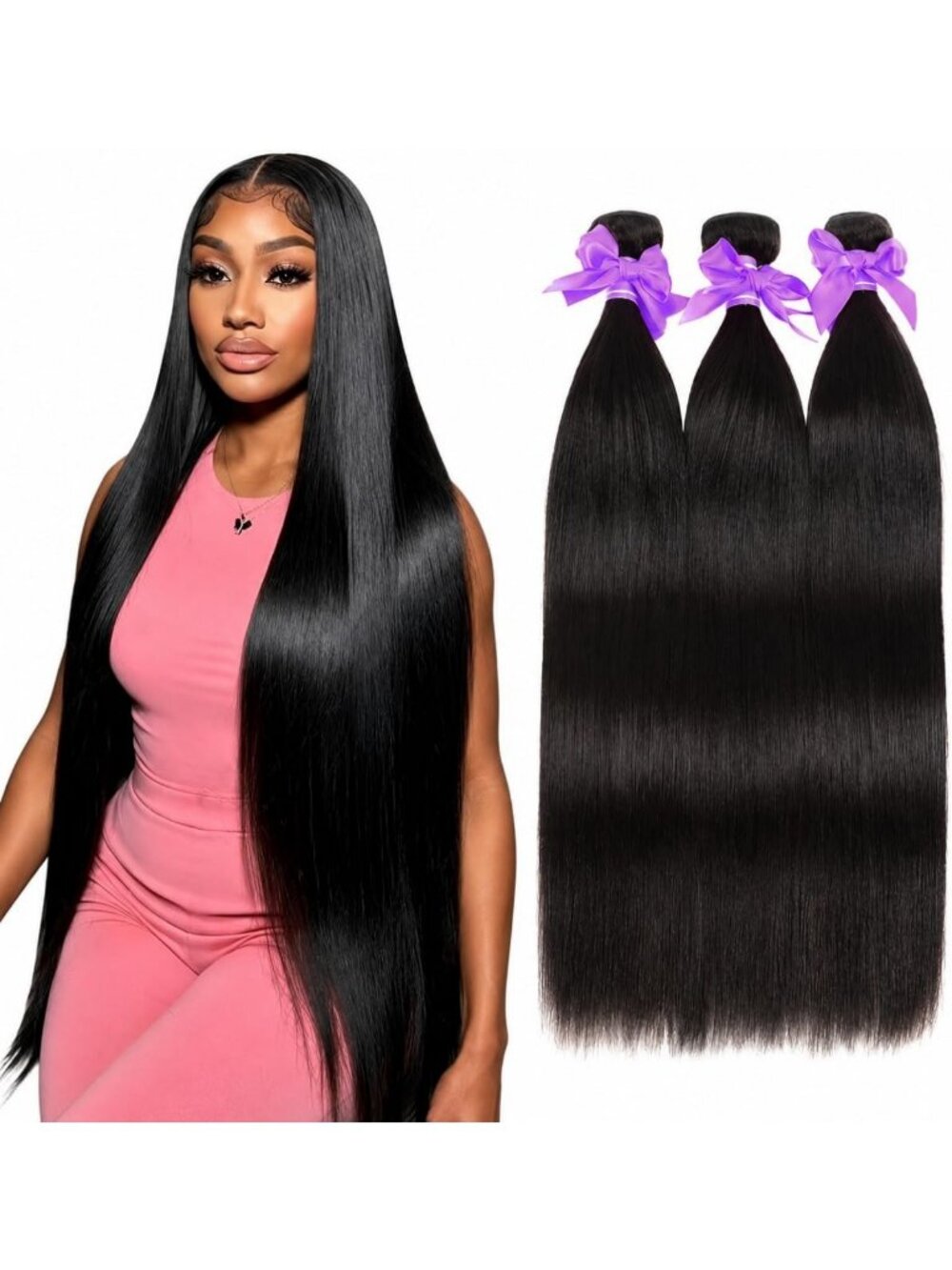 22-26 Inch Straight Remy Human Hair Bundles - Unprocessed Virgin, Double Weft